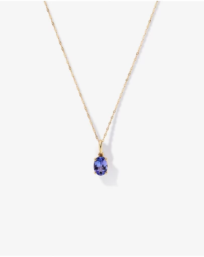Michael Hill - Tanzanite Solitaire Pendant with Chain in 10kt Yellow Gold