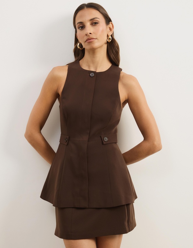 Atmos&Here - Isola Peplum Tailored Vest