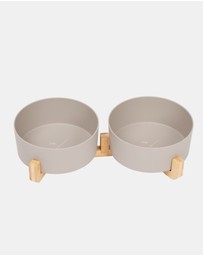 Mog & Bone - Double Bamboo Dog Bowl Mocha