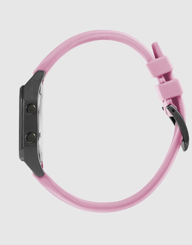 Maxum - Raglan Tide Watch – Black Case, Black Dial & Pink Silicone Strap