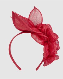 Max Alexander - Flower Red Sinamay Fascinator Headband