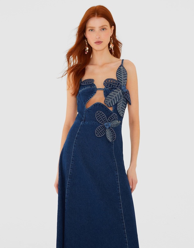 Farm Rio - Denim Flower Dress