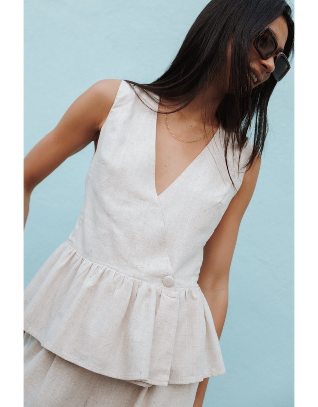 Petal & Pup - Vienna Vest Top - Oatmeal
