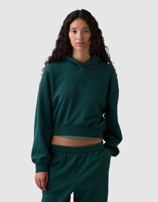 GAP - Logo Cropped Pullover Hoodie