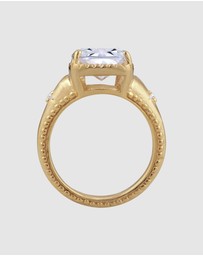Elli Jewelry - Ring Zirconia 925 Sterling Silver Gold-Plated