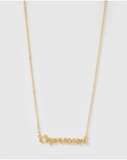 Izoa - Capricorn Written Star Sign Necklace