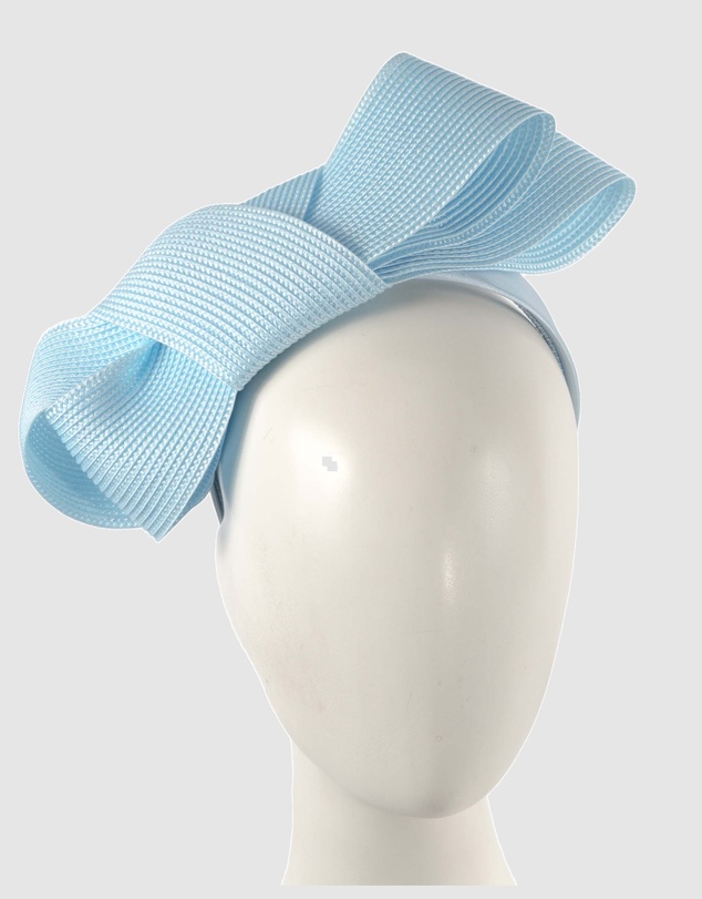 Max Alexander - Light Blue Bow Racing Fascinator
