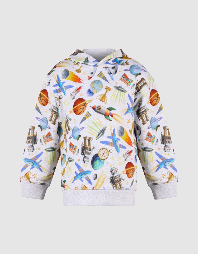 Fleur Harris - 'Outer Space' Space Hoodie in Grey Marle