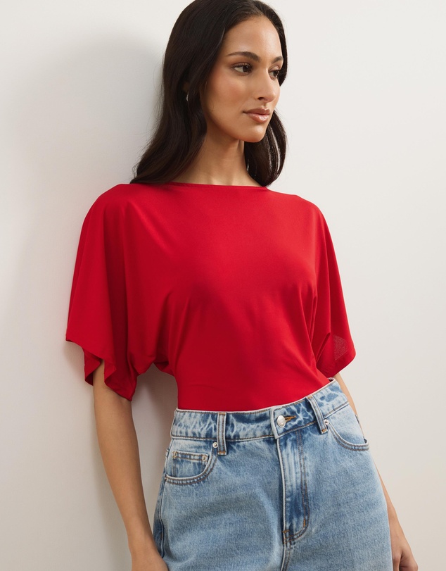 Atmos&Here - Amara Jersey Tie Back Short Sleeve Top