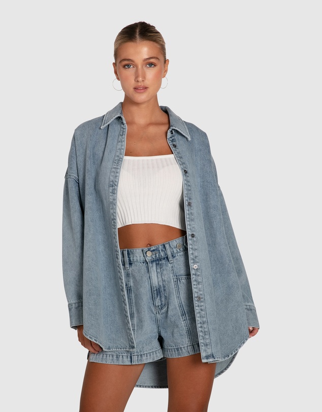 Belle & Bloom - Into Him Oversized Denim Shirt