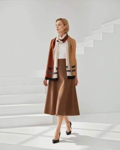 Mossée - Corey Equestrian Print Scarf