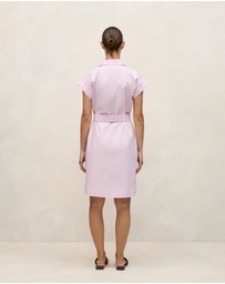 Trenery - Cotton Poplin Cap Sleeve Shirt Dress in Soft Lilac