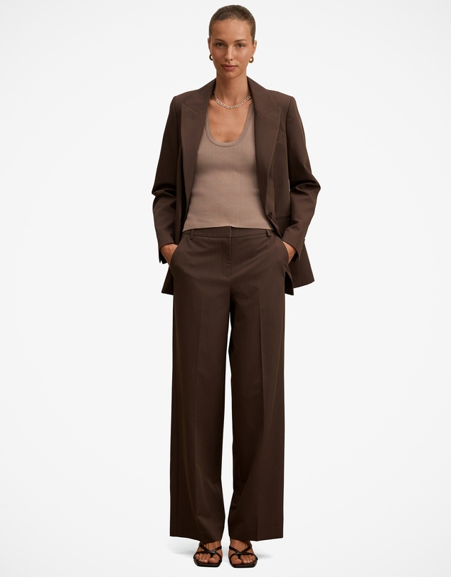 Forever New - Bree Pinstripe Mid Rise Pants