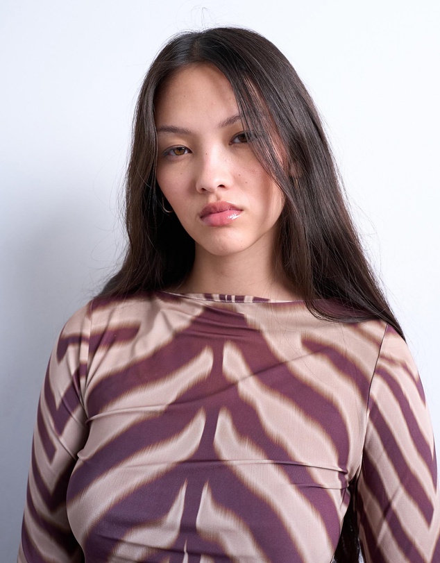 TOPSHOP - Microfibre LS Zebra Print Top