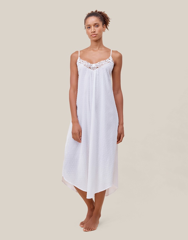 Papinelle - Swiss Dot Lace Front Maxi Nightie