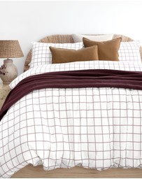 Bambury - Grid Boysenberry Flannelette Quilt Cover Set