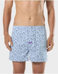 Mitch Dowd - Mens Checkers Boxer Shorts 3 Pack - Blue