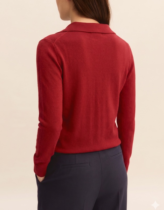 Emme - Red Viscose Stretch Knit Top