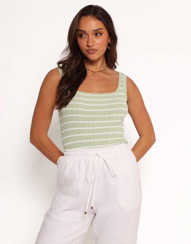Petal & Pup - Milla Knit Top - Sage Stripe