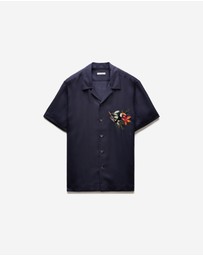 Calibre - Toucan Embroidery Short Sleeve Shirt Navy