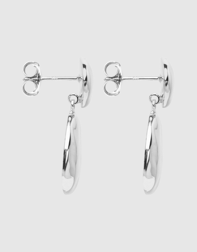 Najo - Double Pebblet Silver Stud Earrings