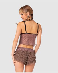 EDIKTED - Janis Floral Ruffled Tank Top