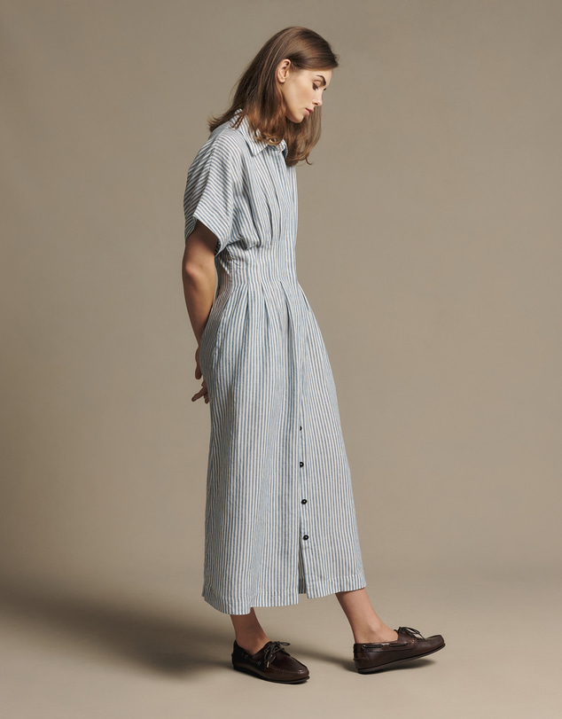 R.M.Williams - Tuck Linen Stripe Dress