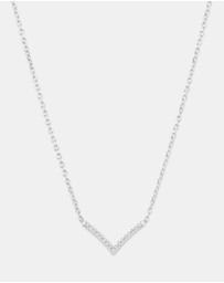 Michael Hill - Chevron Necklace with 0.05 Carat TW Diamonds in Sterling Silver
