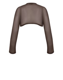 City Chic - Plus Size Mesh Love Shrug - chocolate