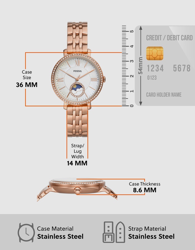 Fossil - Fossil Jacqueline Rose Gold Watch ES5165