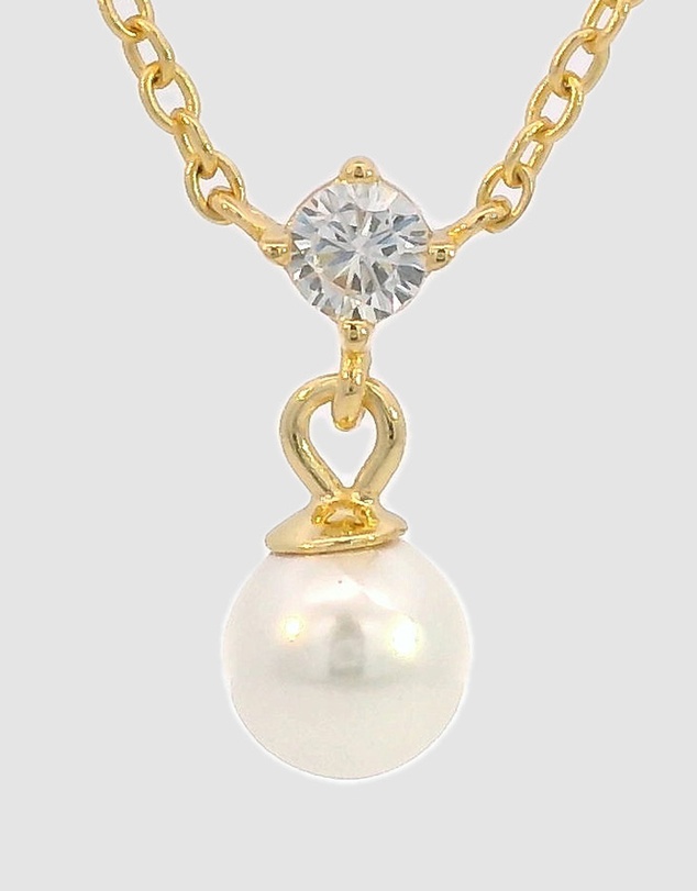 Georgini - Georgini Adagio Touch Of Sparkle Pearl Necklace Gold
