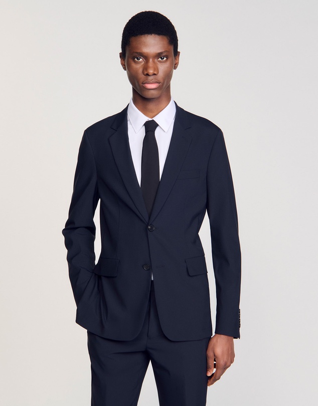 Sandro - Formal Destructure Wool Stretch Jacket