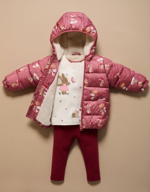 Purebaby - Shearling Lined Puffer Jacket -Kids-Babies