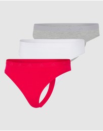 adidas Sportswear - 3 Pack Active Essentials Cotton Low Rise Thong Underwear