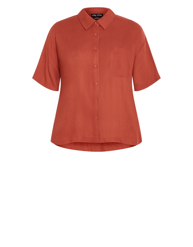 City Chic - Plus size Lyana Shirt - clay