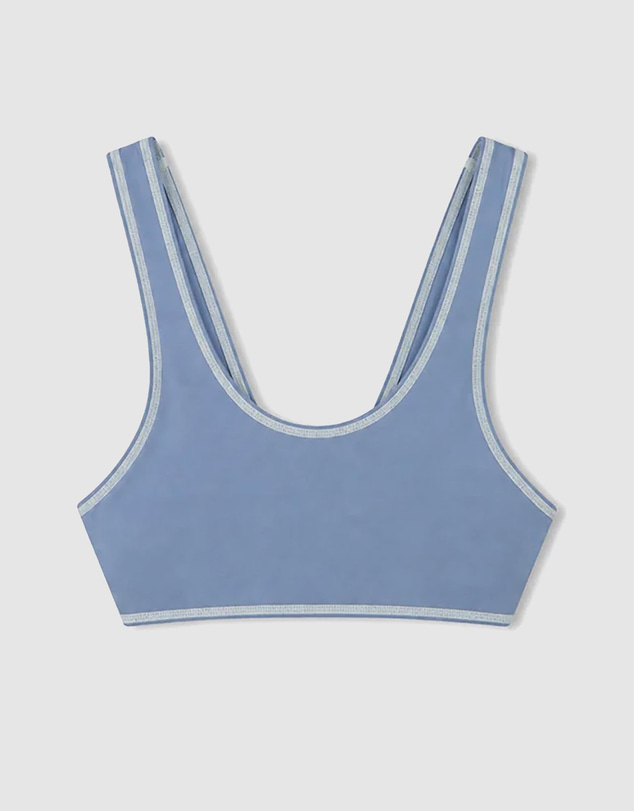 Zulu & Zephyr - Contrast-Trim Scoop Crop Top Sports Bra