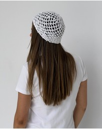 Morgan & Taylor - Sophie Crochet Mesh Hat in White