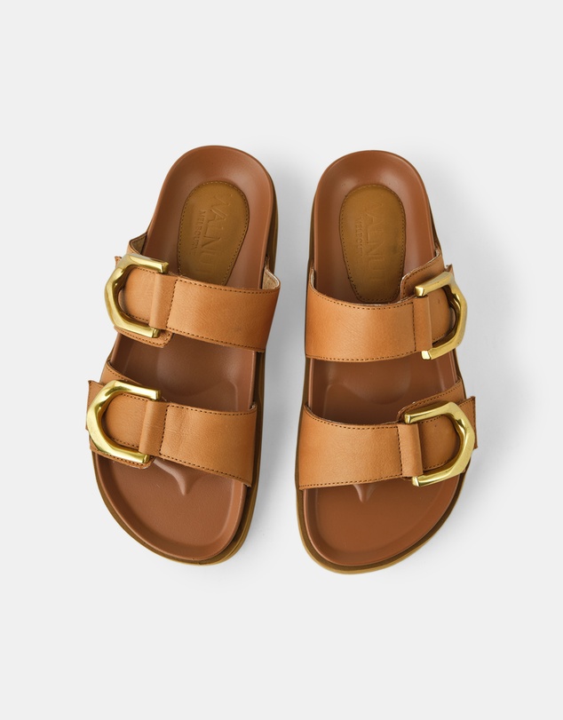 Walnut Melbourne - Mint Leather Slide