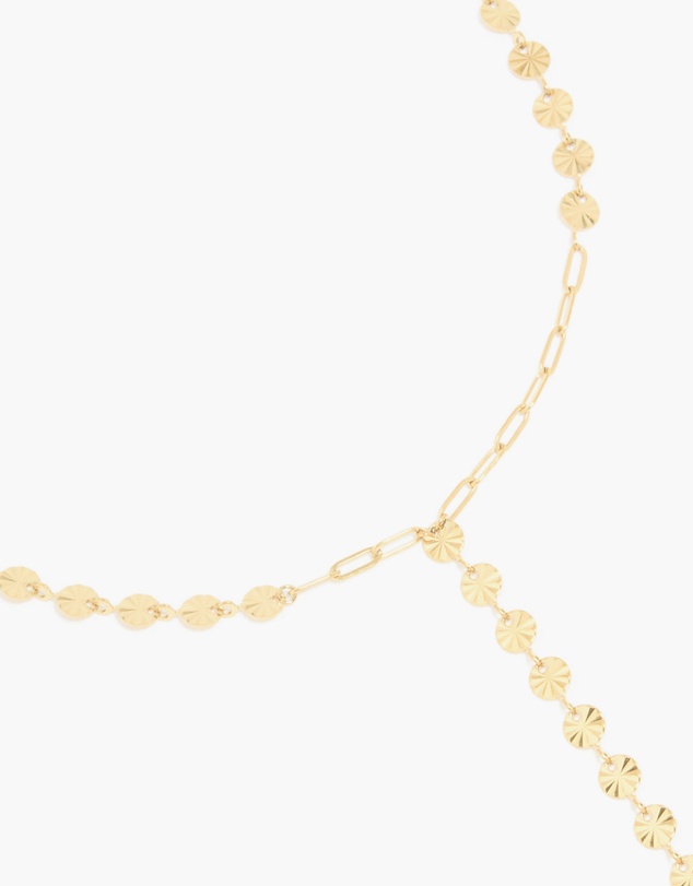Lovisa - Waterproof Gold Plated Stainless Steel Disc Chain Y-Necklace