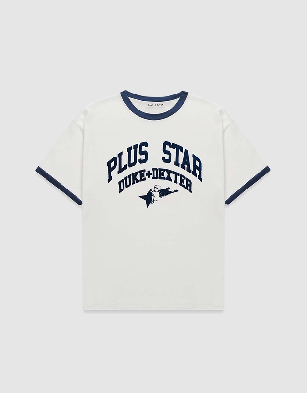 Duke + Dexter - Plus Vintage White + Navy Ringer T-Shirt