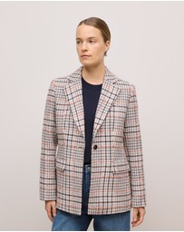 Trenery - Wool Tweed Blazer in Powder Blue