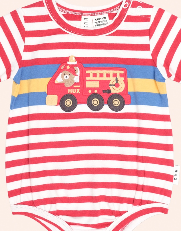 Huxbaby - Fireman Hux Stripe Romper - Babies