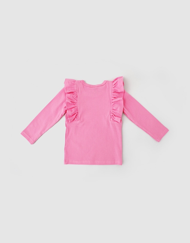 WITH LOVE FOR KIDS - Shimmy Wide Ribbed Long Sleeve Top - Kids