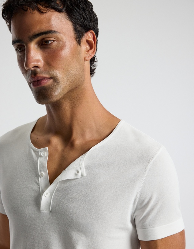 Calibre - Short Sleeve Tech Henley Ivory