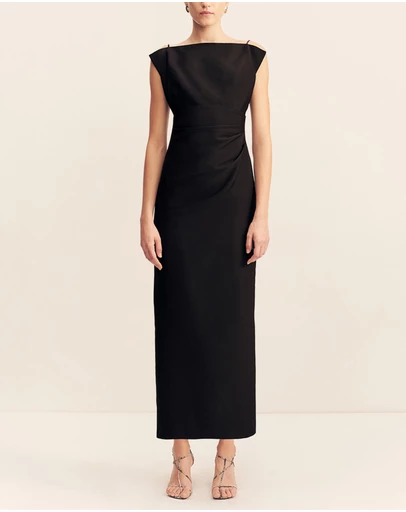 Shona Joy - Otis Draped High Neck Midi Dress