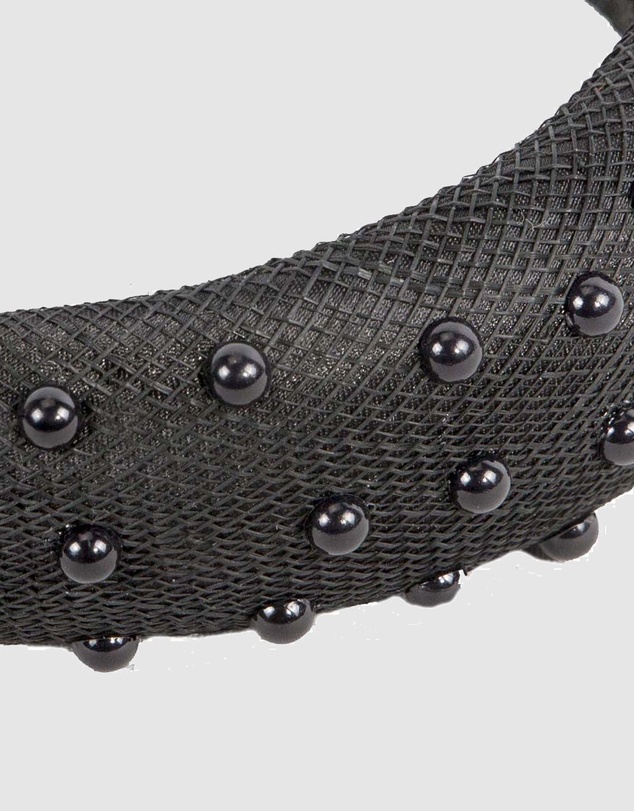 Max Alexander - Black Sinamay Racing Fascinator Headband