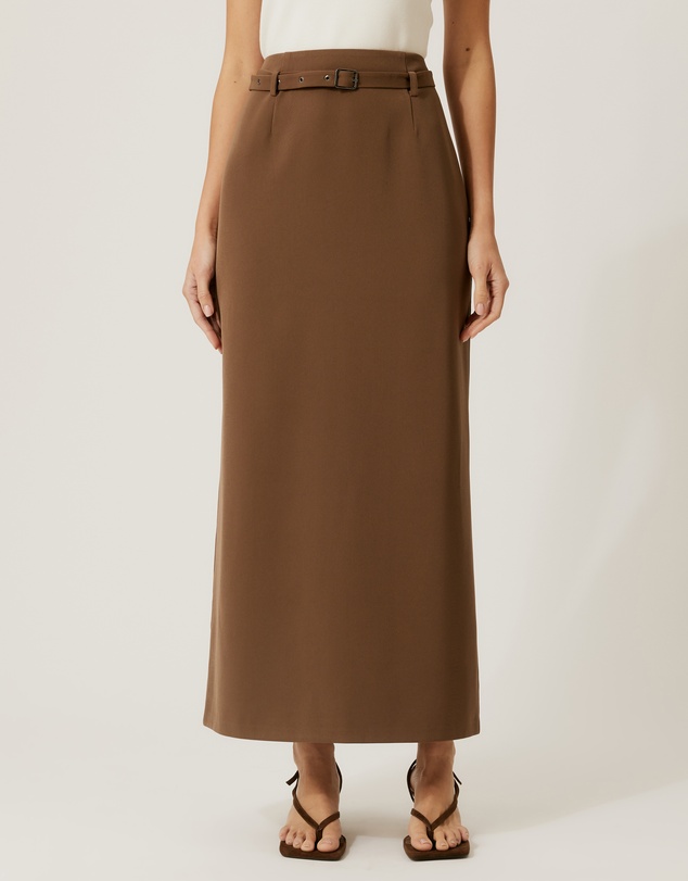 Tussah - Lucy Belted Column Maxi Skirt