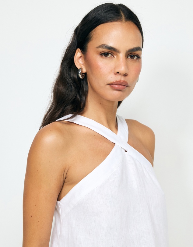 AERE - Elodie Linen Cross Front Top