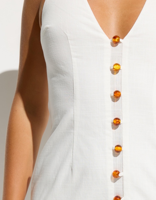 Dazie - Golden Hour Beaded Cotton Mini Dress