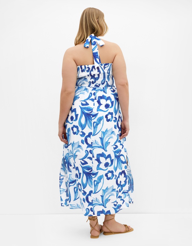 City Chic - Plus size Peta Serene Print Maxi Dress - blue